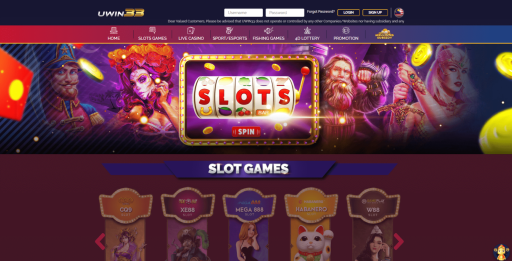 Uwin33 Casino Homepage